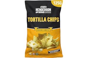 ‎HENDERSON AND SONS HENDERSON AND SONS Mais Tortilla Chips Nacho Cheese - 1 x 125 Gramm Beutel - mit Käsegeschmack - Perfekter Snack für Sportabende wie American Football oder Fußball