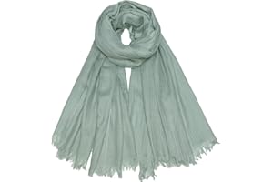 GRAGENGS Damen Sommer Schals Baumwolle Leichte Große Lange Gaze Damenschal Eleganter Plain Tücher 75”×43”