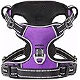 HEELE Dog Harness Dog Harness Medium No Pull Dog Vest Harness with Soft Padded Handle Dog Harness Reflective Dog Harness for Outdoor Training Walking, Purple, M