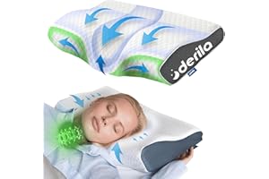 ‎DERILA Derila Nackenkissen Kopfkissen, Memory Foam Kissen Original. Nackenstützkissen, Seitenschläferkissen für Seiten, Rücken & Bauchschläfer (Queen, 1er Pack)