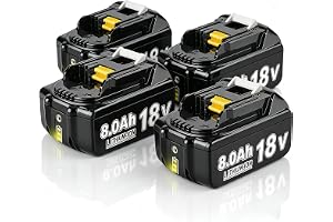 4 stycken 18 V 8,0 Ah Li-ion batteri ersättningsbatteri för makita batteri 18 V BL1850 BL1850B BL1830 BL1860B BL1845 BL1835 BL1815 194205-3 LXT-400 BL1860 med LED-verktygsbatteri