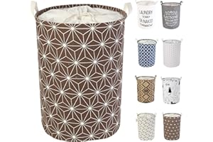 LessMo 19,7" Clasificador de Almacenamiento de canastas de lavandería, cestos de lavandería Plegables, Ropa de algodón Redonda Impermeable