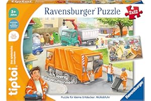Ravensburger tiptoi Puzzle 00138 Puzzle für kleine Entdecker: Müllabfuhr, Kinderpuzzle ab 3 Jahren, für 1 Spieler