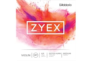 Set di corde D'Addario DZ310S 4/4M Zyex per violino con corda D in argento, scala 4/4, tensione media