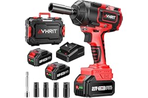 AVHRIT Avrhit Akku Schlagschrauber 1300N.m mit 2x 4000mAh Akkus, 1/2 Zoll Bürstenloser Drehschlagschrauber Kompatible mit Makita Akku 18V, für Auto, LKW und Traktorreifen