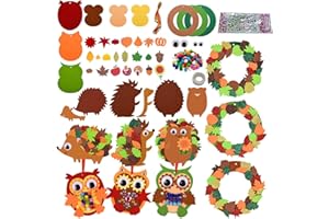 BASTOUR 9 Pcs Kits de Manualidades de Búho Para Niños, Manualidades Niños Decoracion Otoño, Juego de Manualidades de Fieltro para Decoración, DIY Juguetes de Fieltro para Otoño, Acción de Gracias y Navidad