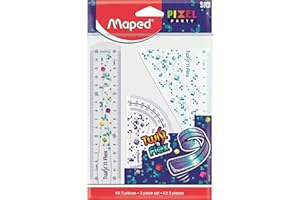 Reglas Escolares de Maped - Pack Completo para Estudiantes - 3 Piezas - Flexibles y Seguras - Maped