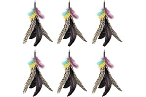 Highland Farms Select Handmade Natural Feather Cat Toy Da Bird Refills - Interactive Cat And Kitten Toy - 6 Pack
