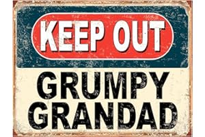 SHAWPRINT LIMITED Shawprint Keep Out Grumpy Grandad Funny Metal Signs Home Pub Indoor & Outdoor Garden Bar Garage Vintage Wall Plaque Gift Retro (A4)