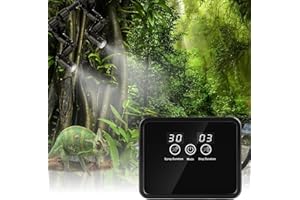 Vegena Système Brumisation Humidificateur, Système De Brumisation Terrarium, Humidificateur pour Reptiles et Amphibiens avec Minuterie pour Plantes et Fleurs