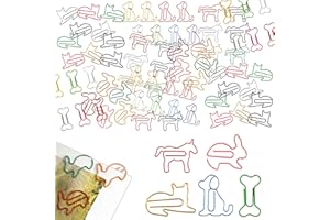 BDSHUNBF 100 Piezas Clips de Papel Clips de Notas de Papel con Forma de Animal, Iseño de Animales, Dibujos Animados, Coloridos Formas Novedosas, Marcapáginas Clips Oficina para Oficina, Escuela