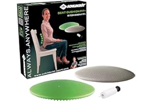 ‎SCHILDKRÖT Schildkröt® Fitness Seat Cushion Fit+, neuartiges Sitzkissen, Balance Cushion in Linsenform, mit Stoffbezug und Pumpe, inkl. Übungsposter, 960037