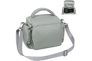 Ainiv Torba na Aparat Cyfrowy, Wodoodporne, Odporne na Wstrząsy Etui na Aparat Refleksyjny, Regulowany Pasek, Przenośna Pojedyncza Torba na Ramię Kompatybilna z Canon, Sony, Nikon, Szary, Swobodny