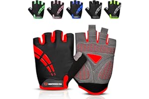 WESTWOOD FOX Guantes de ciclismo para hombre y mujer, guantes unisex con acolchado de gel antideslizante, transpirables, con palma para absorber los golpes, guantes de verano para ciclismo y bicicleta