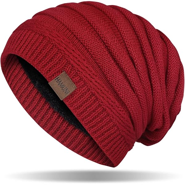 Hatstar Warme gevoerde beanie muts wintermuts gebreide muts vlechtpatroon met fleece binnenvoering