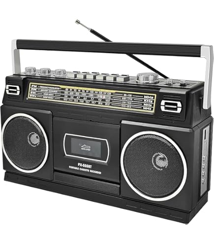 Radio Cassette Portable Aiwa BBTC-550BK Avec CD, Bluetooth, USB - Gris Métallisé