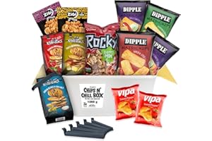 ‎TISE SÜSSWAREN Chips n Chill Box - Die Box zum Snacken (1Kg /12 Teile) inkl. Tütenclips