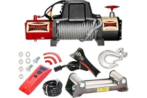 Dragon Winch Treuil électrique 12V Maverick 12000 lbs / 5443 kg avec Câble en Acier 20m pour voiture, dépanneuses et véhicules municipaux | Télécommande sans fil + accessoires treuil