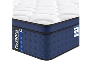 Resspry Double Mattress, 12Inch Hybrid Mattress for Pressure Relief, Breathable Foam with Individually Pocket Spring, Medium Firm Mattress Double Bed, Navyx Collection,Double(135×190×30cm)