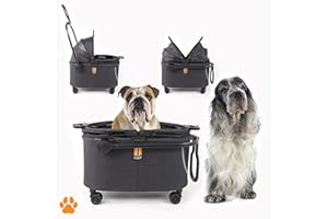 MY DUQUE - Coco II – Caisse de Transport pour Petits Chiens et Animaux de Compagnie Jusqu’à 8kg, Buggy pour Chien á roulettes, en Polyester et Maille dans Un Design Moderne, 2,8 kg Pet Stroller