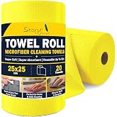 Story@Home 20 X All Purpose Microfiber Reusable Cleaning Cloth Towel Yellow | REUSABLE upto 4000 Times (PAPER TOWEL ALTERNATI