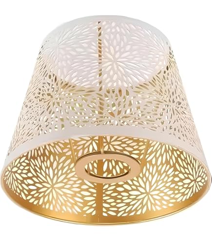 Abat-jour Plissé Organza Doré D.35 Pour Lampe – Neuf
