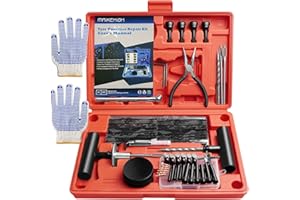 MAIKEHIGH 100 Pezzi Kit Riparazione Pneumatici Auto, Kit Riparazione Gomme, Ripara Gomme Tubeless Emergenza per Auto, Moto, Trattore, Camion, ATV, SUV