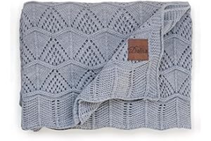 ‎DALISA Dalisa Emily Häkel-Strickdecke: Emily, Grau130x170 cm Geometrische Eleganz, 100% Akryl, Oeko-Tex Zertifiziert – Perfekt für Gemütliche Stunden auf Sofa, Couch, Bett