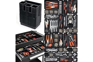 GIKLUX 45 Pezzi Cassetta Organizer Cassetti, per Viti Minuteria, Banco da Lavoro, Scatole Vassoio Portaoggetti Organizzatore Plastica, per Carrello Porta Attrezzi, Garage, Officina