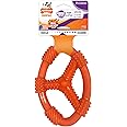 Nylabone Moderate Chew Toy Flexible Oval Ring Chicken Flavour Medium, for Dogs up to 16kg,Orange