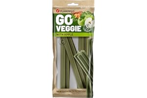 FLAMINGO Bastoncini per cani – Veggie Stick alla mela – 18cm – 150g – snack vegetale – sano e leggero – supporta l’igiene dentale
