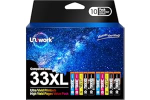 ‎UNIWORK Uniwork 33XL 33 XL Multipack Druckerpatronen Kompatibel für Epson 33 XL 33XL Patronen für Epson Expression Premium XP-530 XP-540 XP-7100 XP-900 XP-830 XP-630 XP-635 XP-645 XP-640 (10er-Pack)