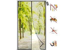 HRSMTY Mosquitera Puerta Magnetica, Corredera Cortina Mosquitera para Puertas Ultrafina Autocebante Totalmente Magnética Automático Antimosquitos, para Sala, Puertas