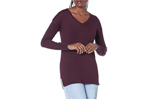 Amazon Essentials Pull Tunique Léger À Manches Longues Et Col En v (Disponible En Grande Taille) Femme