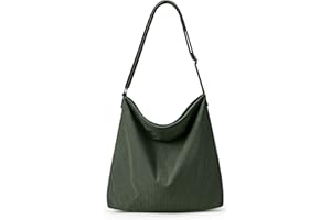 KALIDI FANCY FOREST KALIDI Damska pogrubiona sztruksowa torba na ramię z zamkiem błyskawicznym, wodoodporna torba na ramię z kieszeniami, torebka crossbody z regulowanymi paskami na ramię, do szkoły, na uczelnię, do