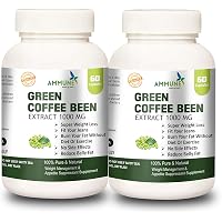 AMMUNE 100% Pure Green Coffee Bean Extract Capsules Supplement - Max Strength Natural GCA Antioxidant Cleanse for Weight Loss, 1000mg Daily Supplement, Healthy Fat Burner 180 Capsules