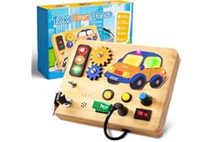 Funblitz Taxi Busy Board Montessori, LED Tablero Montessori - Juguetes Educativos Sensoriales