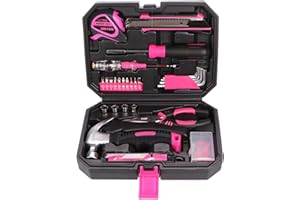 SIXTOL HOME PINK 66 zestaw narzędzi w walizce | do użytku domowego | walizka na narzędzia | bity do wkrętarek | wytrzymałe, wysokiej jakości | idealne do domu lub garażu | w praktycznej walizce z