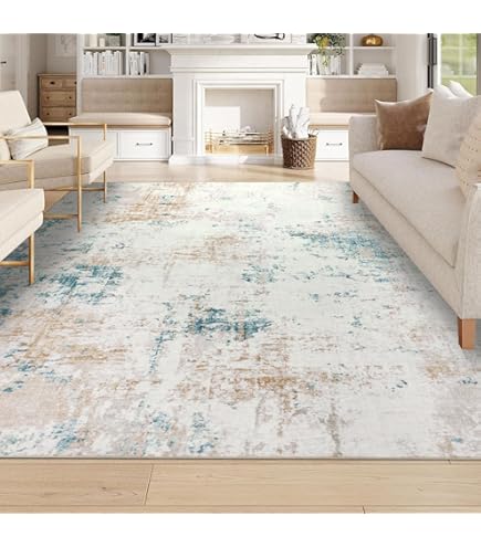 Mazovia Vloerkleed Modern - Tapijt Kortstondig Pooltje - Tapijten Moderne Patroon - Tapijt Woonkamer, Slaapkamer, Eetkamer - OEKO-TEX Carpet - Rug 160x230cm - Grijs Geel