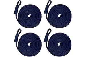 TogtherKings 4 Piezas Cuerda de Amarre,Cuerda de Defensa,Fender de Line de 1,5m x 6mm,Boat Fender Line,Barco Línea de Amarre,para yate Accesorios de Barco Marino (Azul)