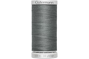 Gütermann Garn Extra Stark Nähgarn Polyester 100m Nähmaschinengarn Universal Reißfest UV Beständig (Grau)