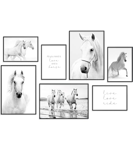 Witte paarden op het strand van Wiebke Haas als poster, canvas print en meer
