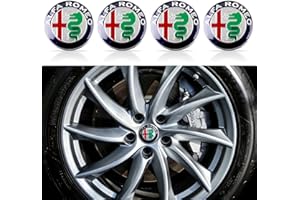 HENGYUESHANG Lot de 4 cache-moyeux de voiture 60 mm compatibles avec Alfa Romeo Giulia Stelvio Giulietta 159 147 156 166 GT Tonale (argenté)