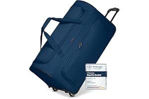 REDOLZ Sac de Voyage à roulettes L 71 cm | Trolley 81 L léger pour Homme & Femme | Duffle Essentials
