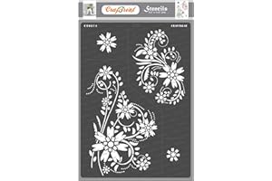 ‎CRAFTREAT CrafTreat blumen kranz schablonen zum malen An leinwand, holz, papier kunst, wand, boden und scrapbook zubehör-A4 Size-wiederverwendbar DIY Fancy blume stencil-bullet journal schablonen