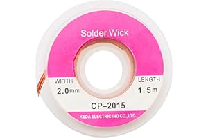 Retoo Linka rozlutownicza 2 mm 1,5 m z drobną plecionką, knot lutowniczy, brokat do lutowania, drut lutowniczy, splot rozlutowujący, drut rozlutowujący z czystej miedzi, ściągacz cyny do lutowania