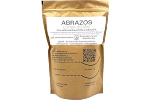 CAFE SIN INTERMEDIARIOS - Abrazos - Café Brasil En Grano Para Superautomática 1Kg - Tostado Semanal - Envasado y molinado al envío - Intensidad de sabor media - Ideal para Café cortado o Capuchino