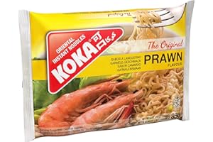 Koka Lot de 30 nouilles instantanées de style oriental - Saveur crevette - 85 g