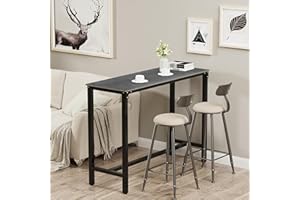 FATIVO Tavolo da bar rettangolare in pietra sinterizzata: 120 cm di lunghezza, in marmo grigio misto nero, altezza 105 cm, tavolo da cocktail per casa, cucina, colazione, sala da pranzo, pub, caffetteria