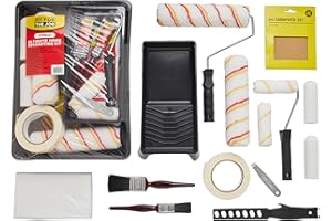 Fit For The Job Set di 21 rulli e vassoi per pittura Fit For The Job Ultimate - Pennelli, fogli antipolvere, carta vetrata, nastro adesivo e altro ancora - Set di rulli per vernice